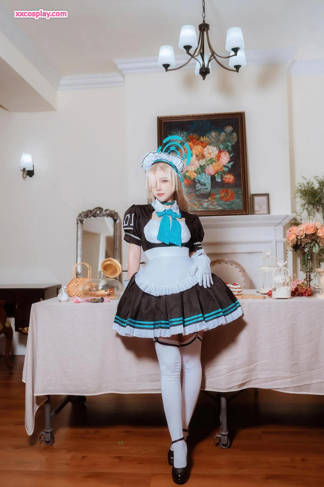 Nisa sebagai Ichinose Asuna Pembantu - Blue Archive